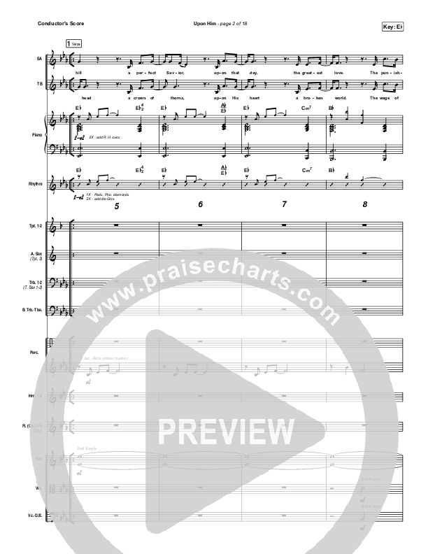 Upon Him (Live) Conductor's Score (Matt Redman)