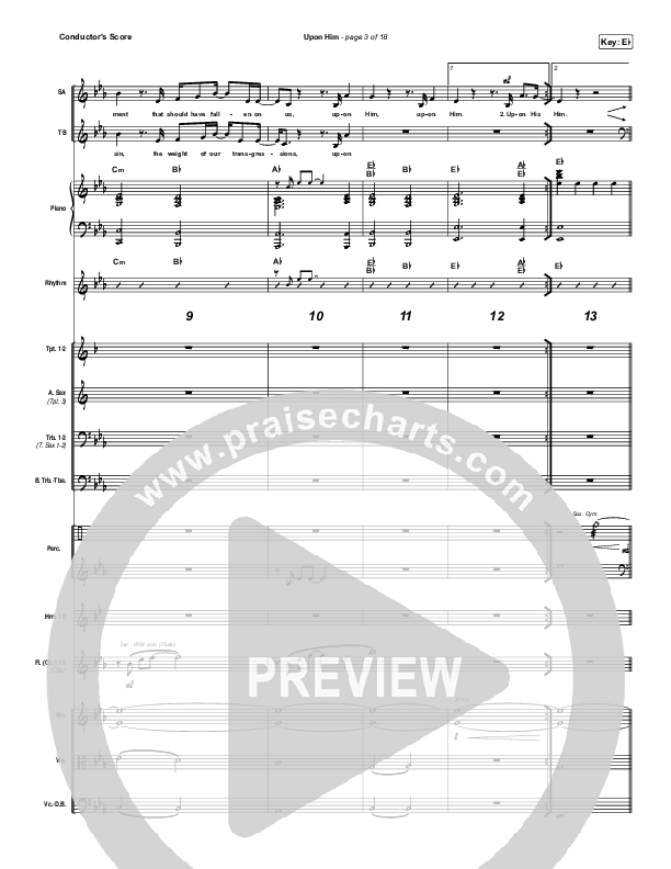 Upon Him (Live) Conductor's Score (Matt Redman)