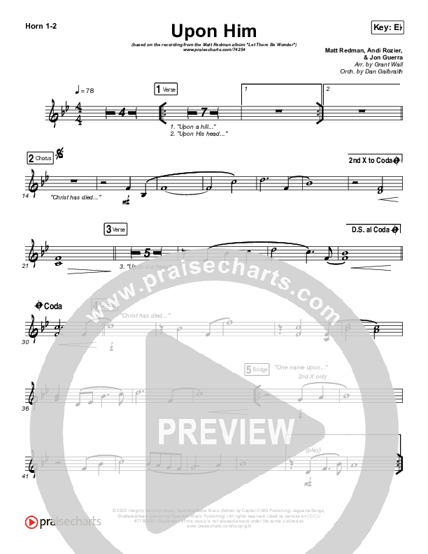 Upon Him (Live) French Horn 1/2 (Matt Redman)