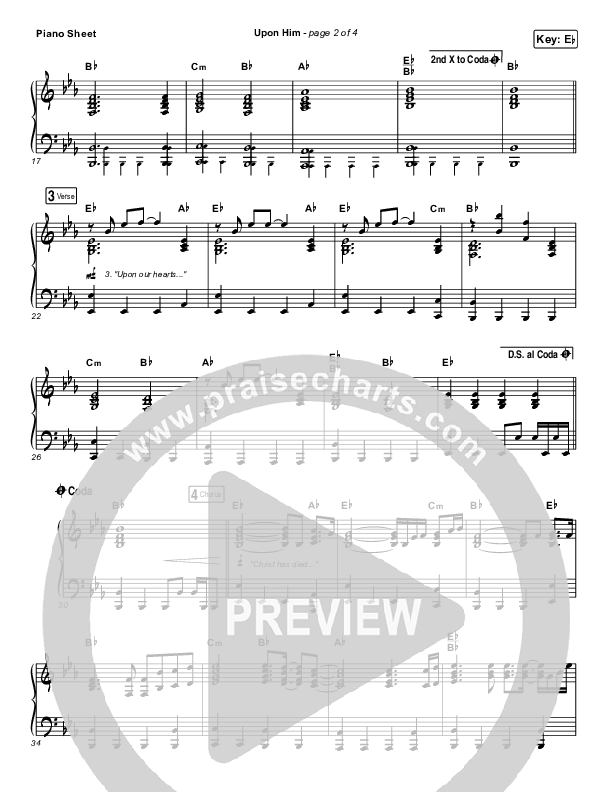 Upon Him (Live) Piano Sheet (Matt Redman)