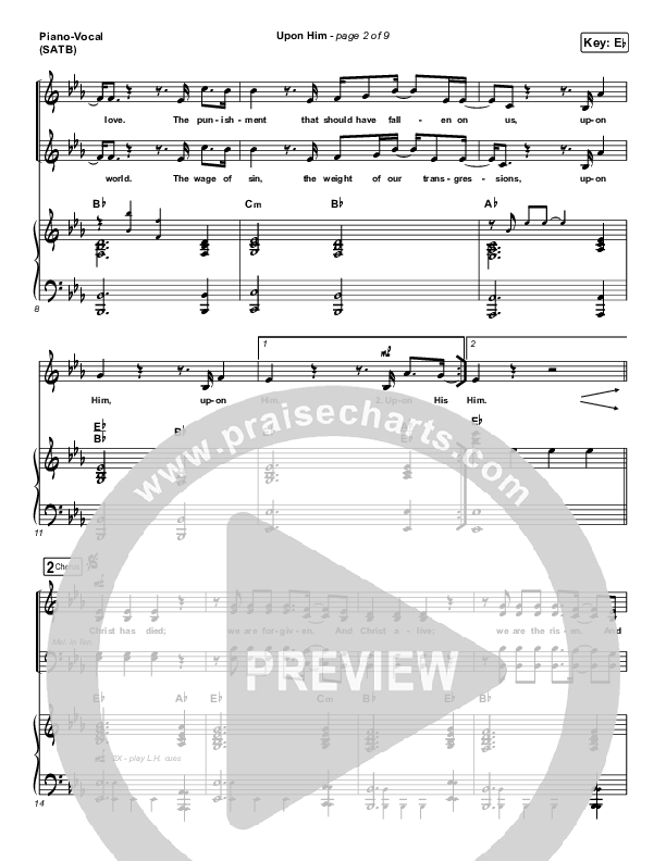 Upon Him (Live) Piano/Vocal Pack (Matt Redman)