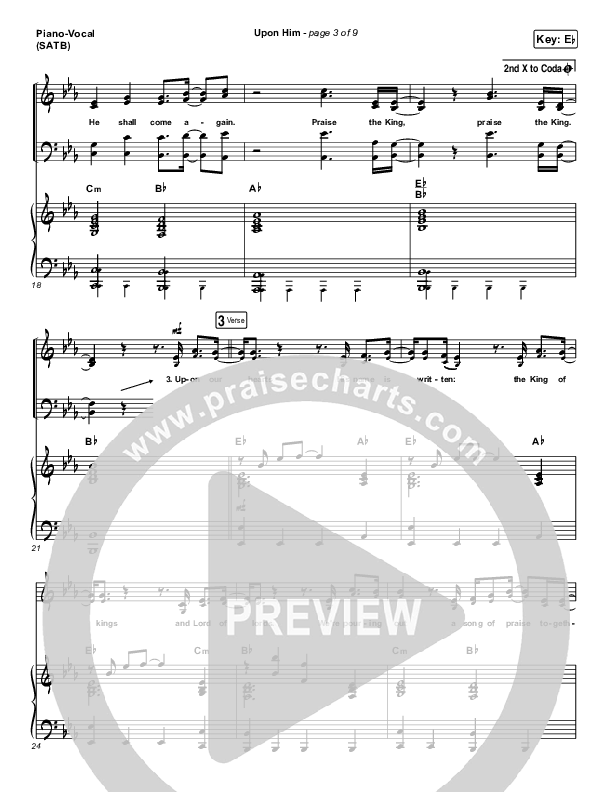 Upon Him (Live) Piano/Vocal Pack (Matt Redman)