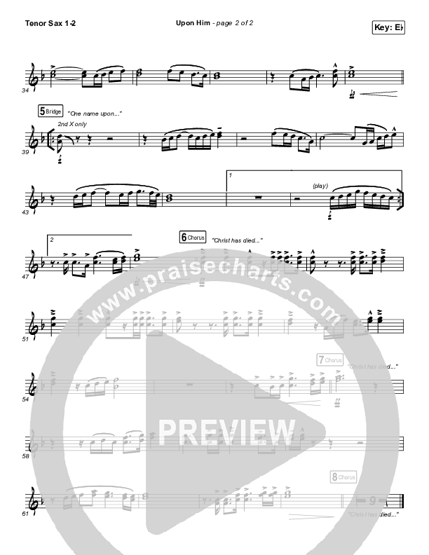 Upon Him (Live) Tenor Sax 1/2 (Matt Redman)