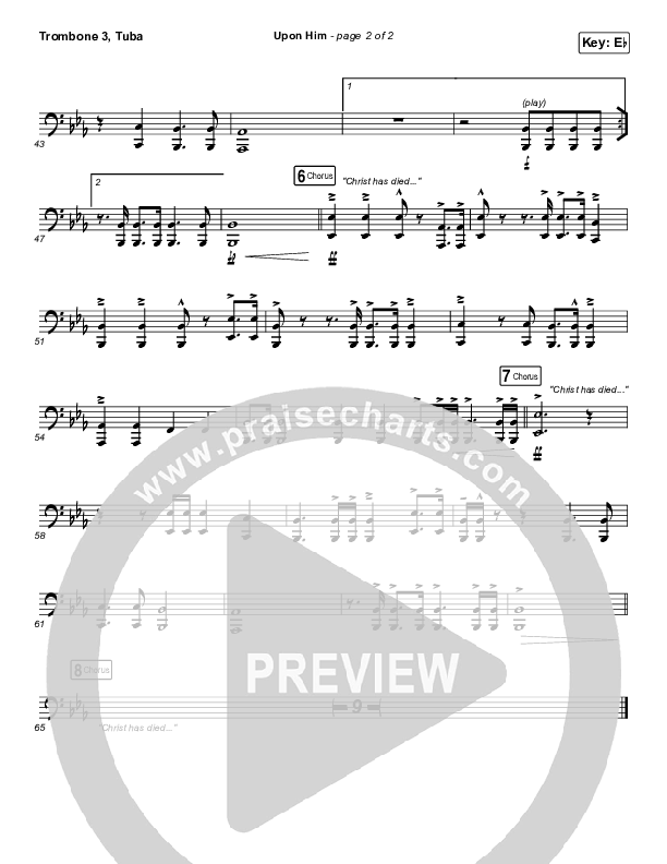 Upon Him (Live) Trombone 3/Tuba (Matt Redman)