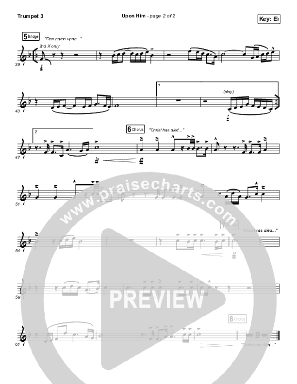 Upon Him (Live) Trumpet 3 (Matt Redman)