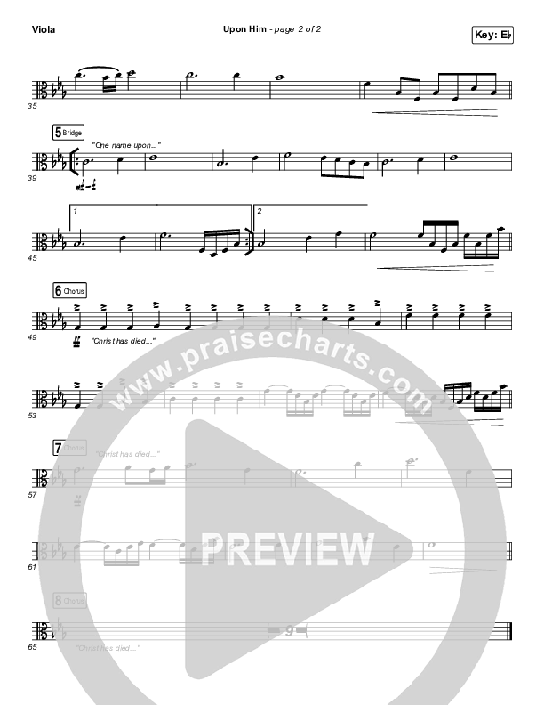 Upon Him (Live) Viola (Matt Redman)