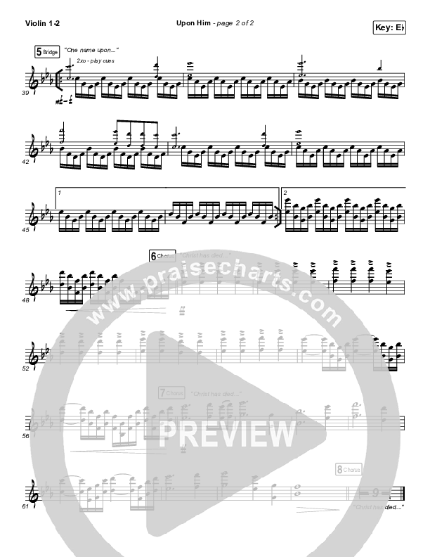 Upon Him (Live) Violin 1/2 (Matt Redman)