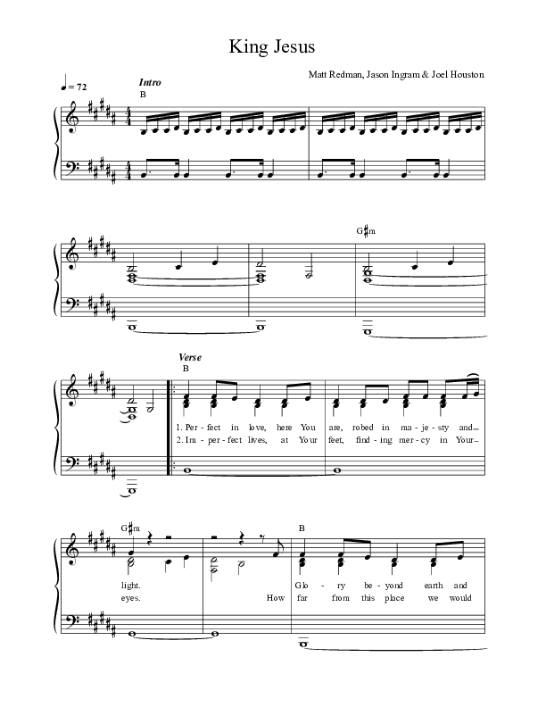 King Jesus (Live) Lead Sheet (Matt Redman)