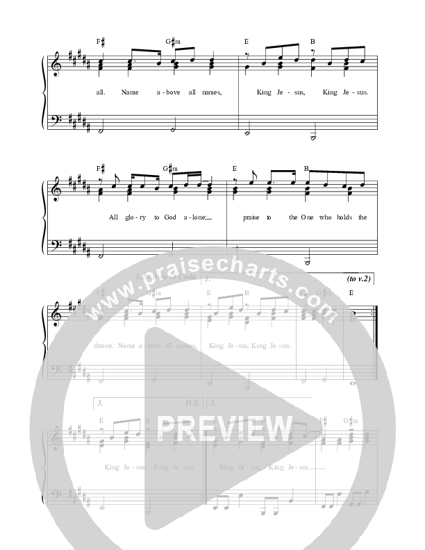 King Jesus (Live) Lead Sheet (Matt Redman)