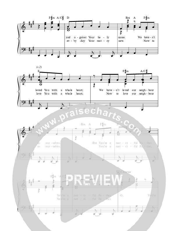 Merciful Father (Live) Lead Sheet (Matt Redman)