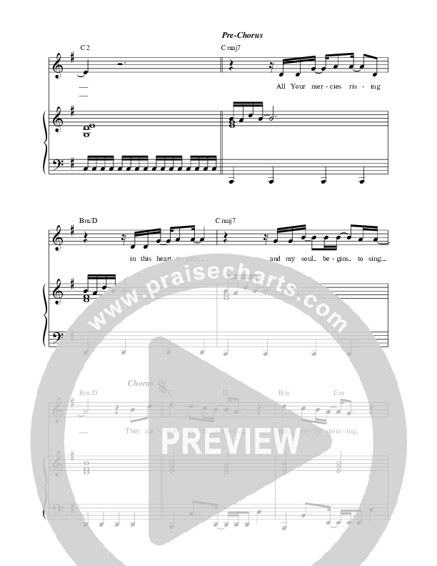 Mercies (New Every Morning) (Live) Piano/Vocal (Matt Redman)