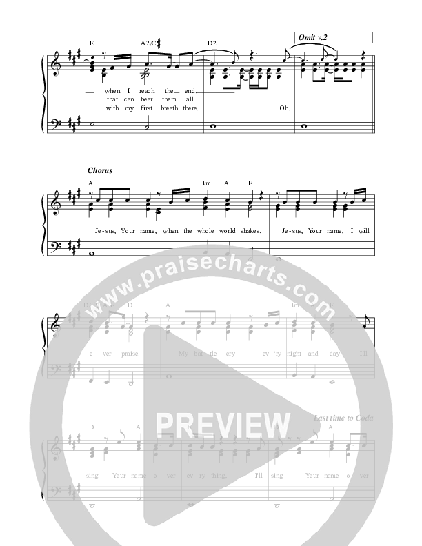 Jesus Your Name (Live) Lead Sheet (Matt Redman)