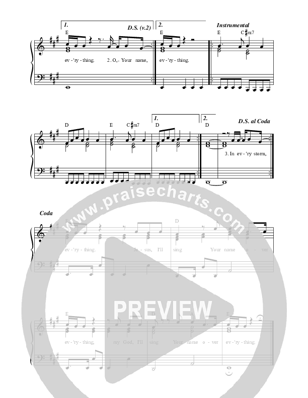 Jesus Your Name (Live) Lead Sheet (Matt Redman)