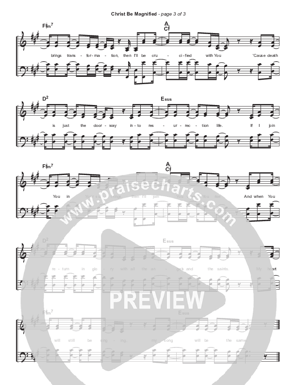 Christ Be Magnified (Simplified) Hymn Sheet (Cody Carnes)