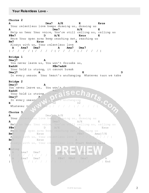 Your Relentless Love Chords & Lyrics (Ed Kerr / Abby Morales)