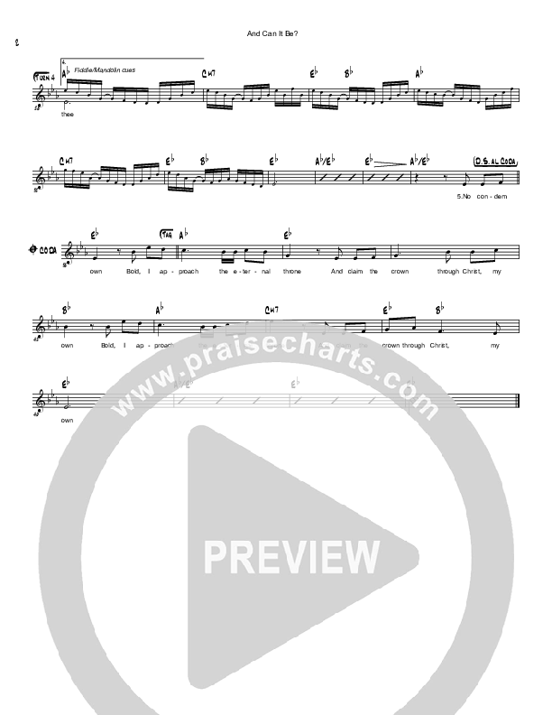 And Can It Be Lead Sheet (Simple Hymns / Chris Weninegar)