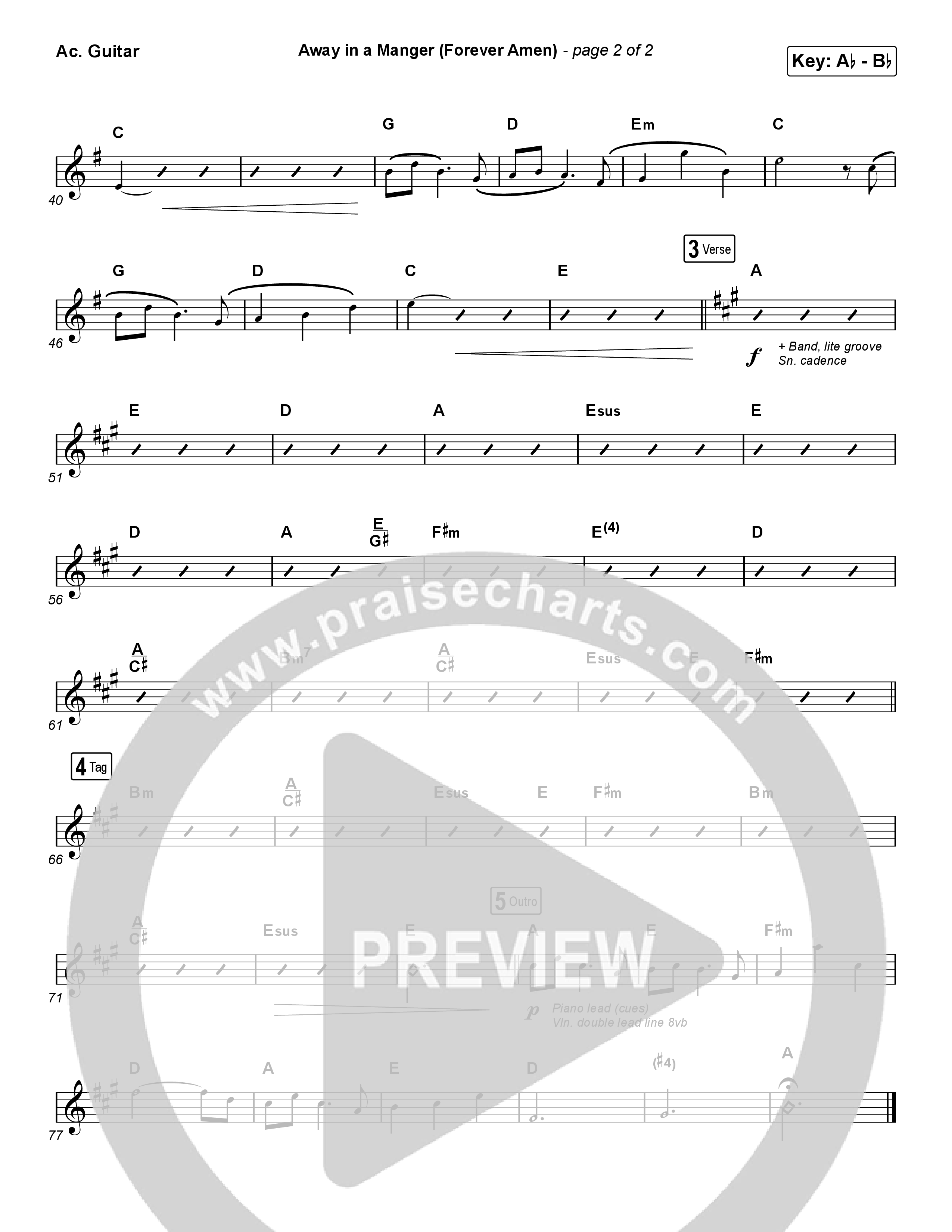 Away In A Manger (Forever Amen) (Choral Anthem SATB) Acoustic Guitar (Phil Wickham / Arr. Luke Gambill)