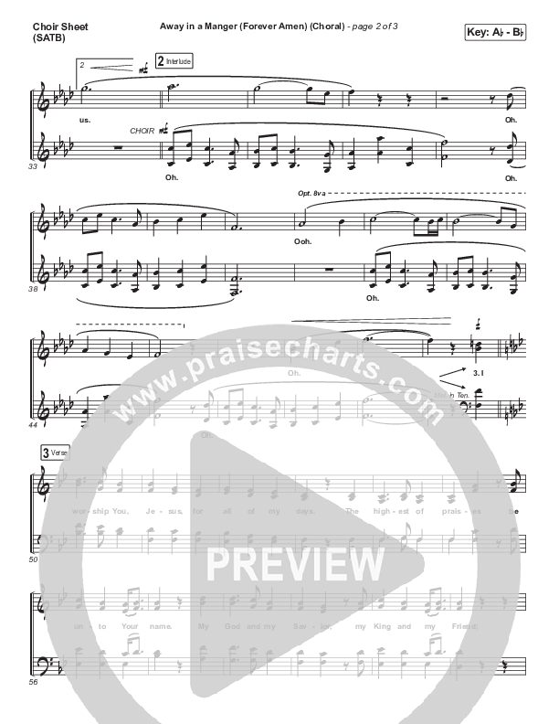 Away In A Manger (Forever Amen) (Choral Anthem SATB) Choir Sheet (SATB) (Phil Wickham / Arr. Luke Gambill)