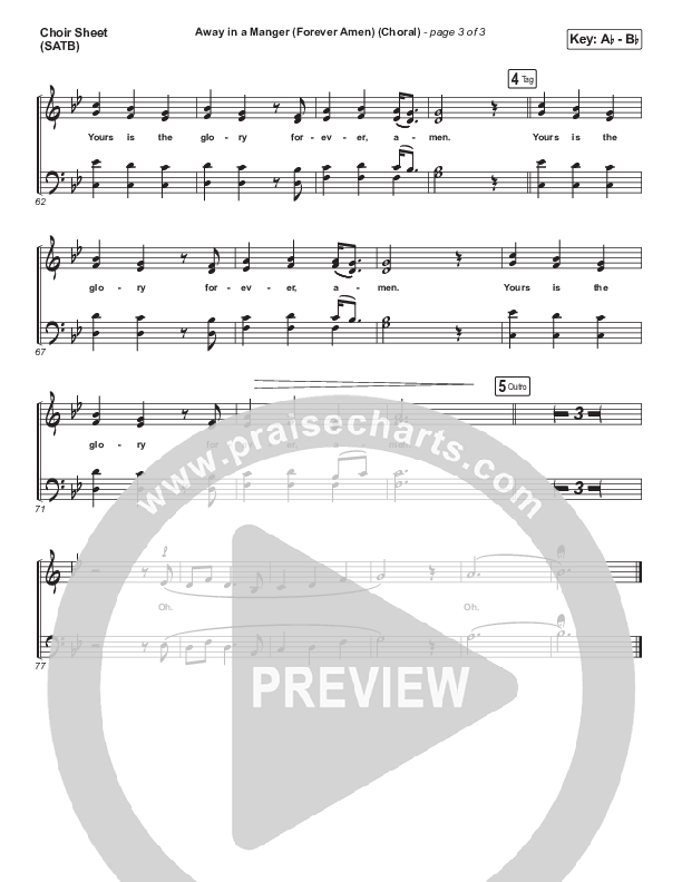 Away In A Manger (Forever Amen) (Choral Anthem SATB) Choir Vocals (SATB) (Phil Wickham / Arr. Luke Gambill)