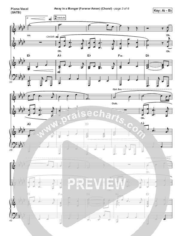 Away In A Manger (Forever Amen) (Choral Anthem SATB) Piano/Choir (SATB) (Phil Wickham / Arr. Luke Gambill)