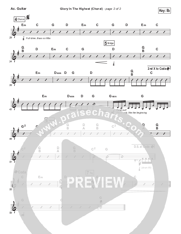 Glory In The Highest (Choral Anthem SATB) Acoustic Guitar (Travis Cottrell / Arr. Luke Gambill)