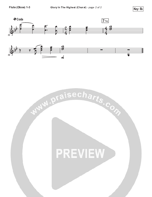 Glory In The Highest (Choral Anthem SATB) Flute/Oboe 1/2/3 (Travis Cottrell / Arr. Luke Gambill)