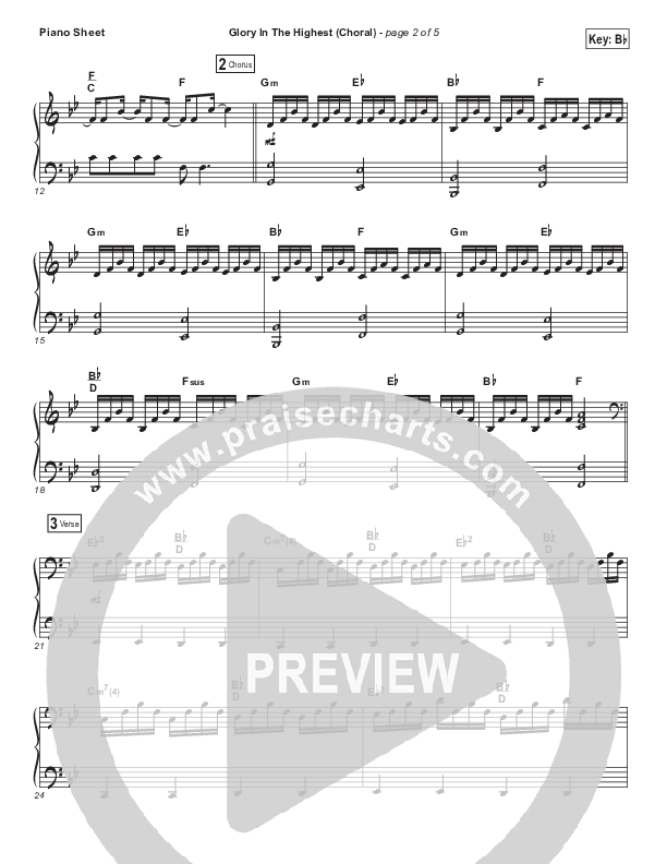 Glory In The Highest (Choral Anthem SATB) Piano Sheet (Travis Cottrell / Arr. Luke Gambill)