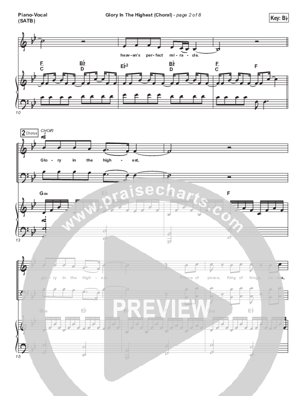 Glory In The Highest (Choral Anthem SATB) Piano/Vocal (SATB) (Travis Cottrell / Arr. Luke Gambill)