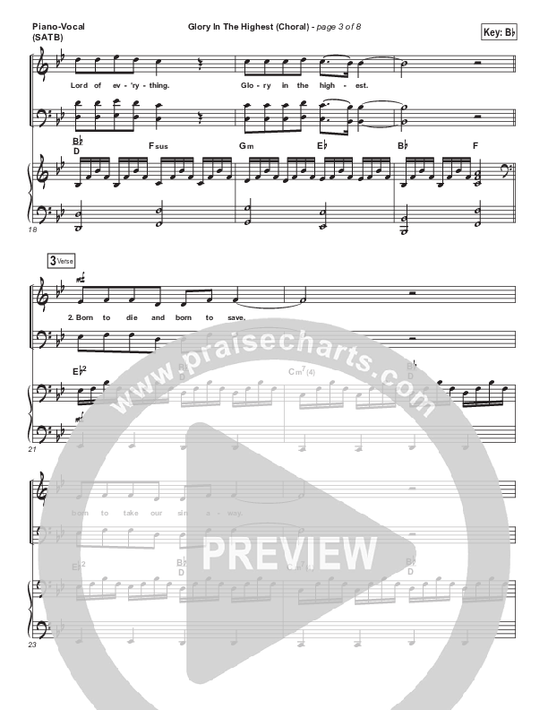 Glory In The Highest (Choral Anthem SATB) Piano/Vocal (SATB) (Travis Cottrell / Arr. Luke Gambill)