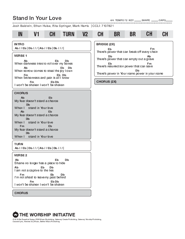 Stand In Your Love Chords & Lyrics (Shane & Shane/The Worship Initiative)