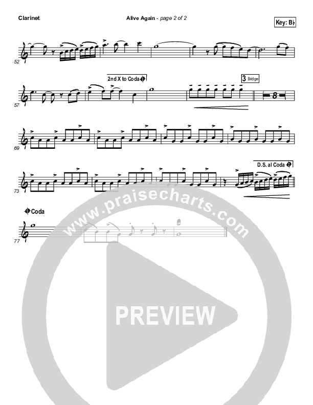 Alive Again Clarinet (Matt Maher)