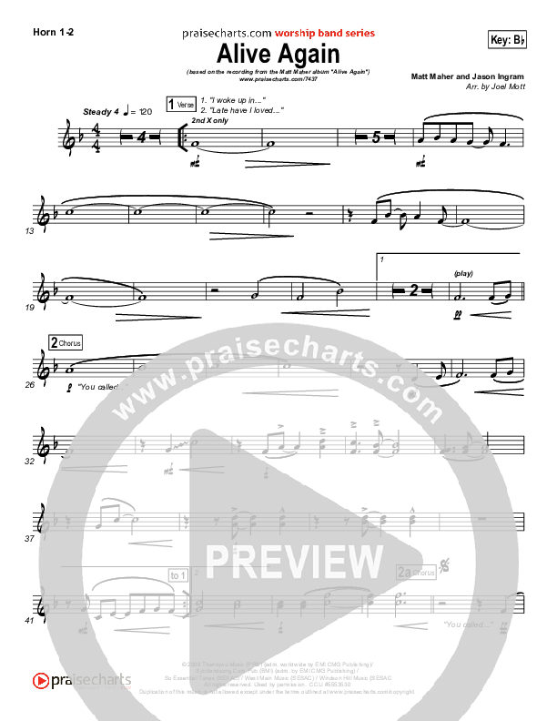 Alive Again French Horn 1/2 (Matt Maher)