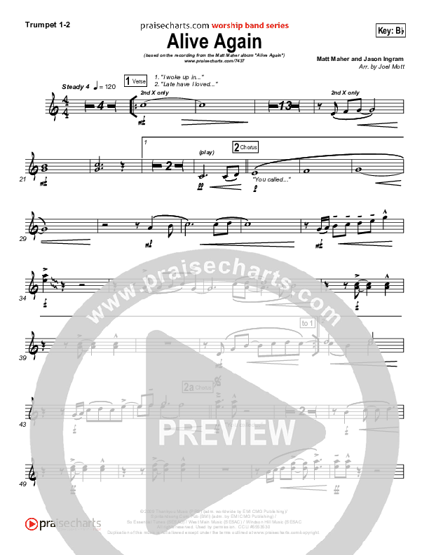 Alive Again Trumpet 1,2 (Matt Maher)