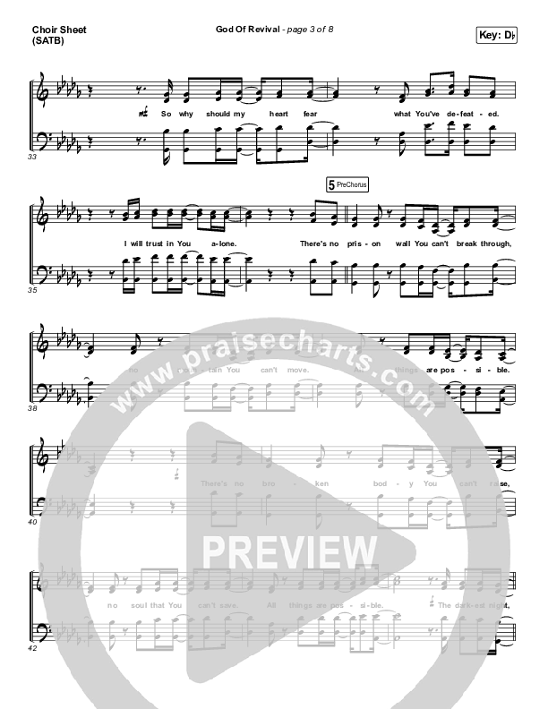 God Of Revival (Live) Choir Sheet (SATB) (Bethel Music)