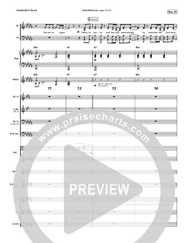 God Of Revival (Live) Conductor's Score (Bethel Music)