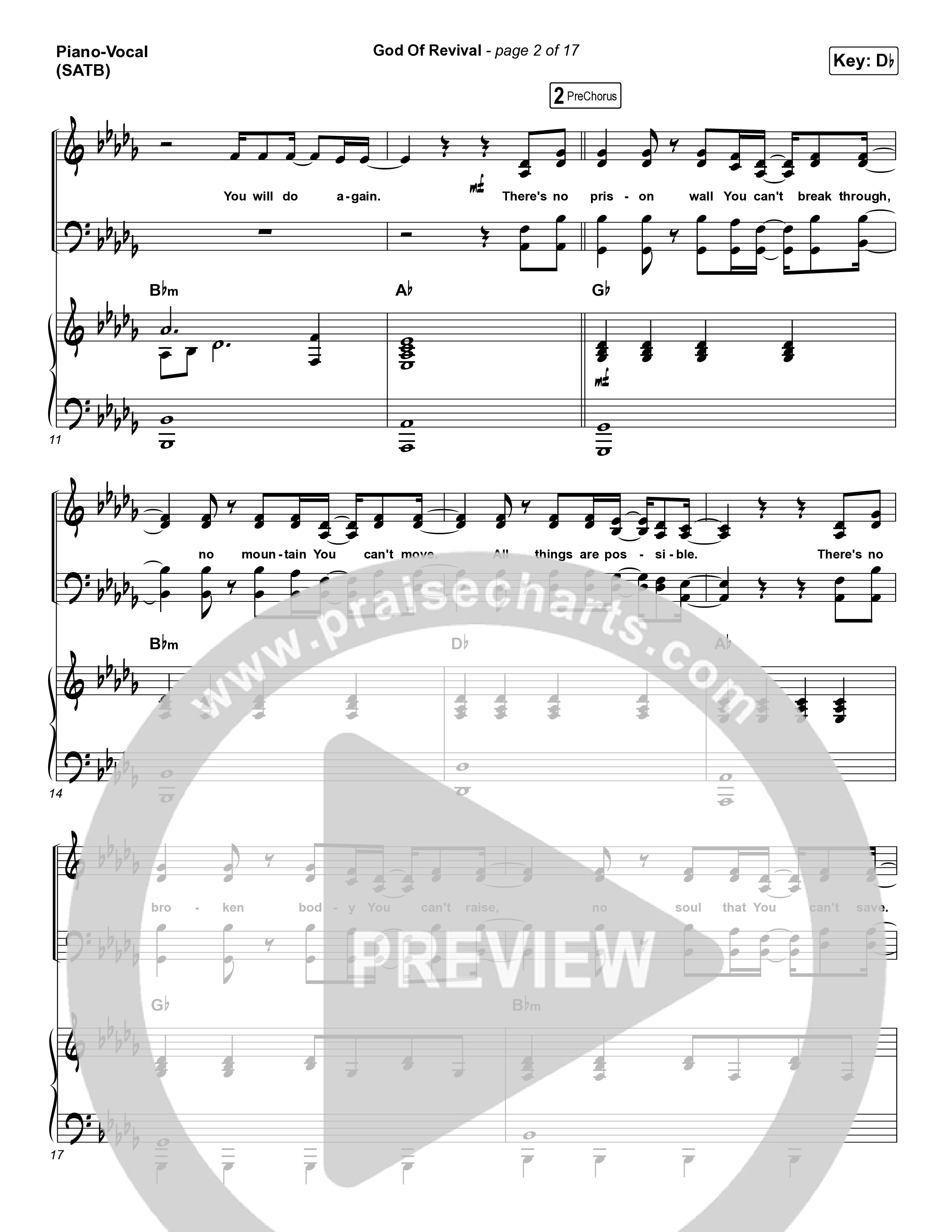 God Of Revival (Live) Piano/Vocal Pack (Bethel Music)