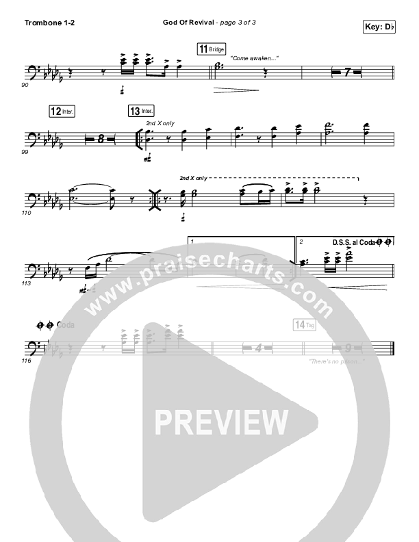 God Of Revival (Live) Trombone 1/2 (Bethel Music)