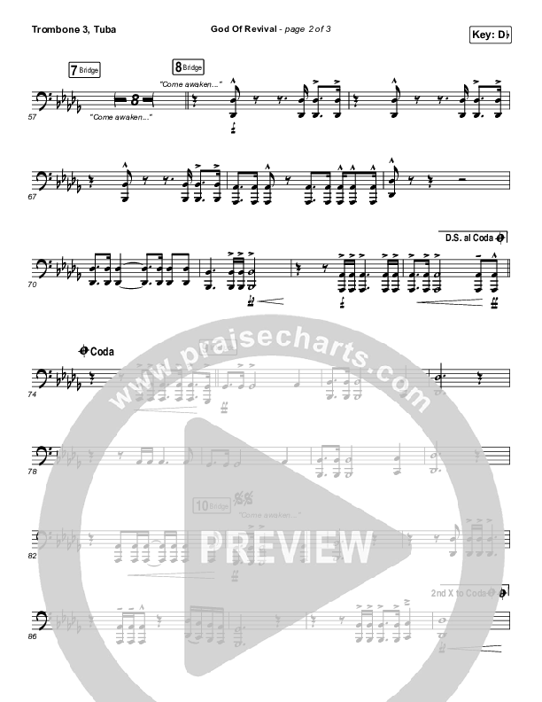 God Of Revival (Live) Trombone 3/Tuba (Bethel Music)