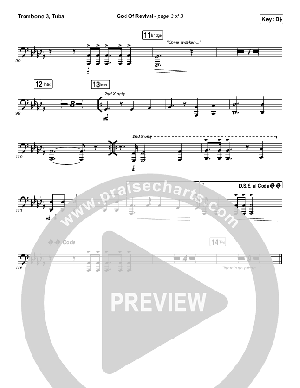 God Of Revival (Live) Trombone 3/Tuba (Bethel Music)