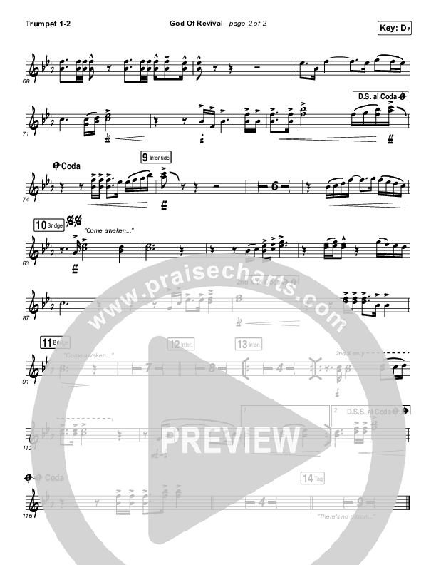 God Of Revival (Live) Trumpet 1,2 (Bethel Music)