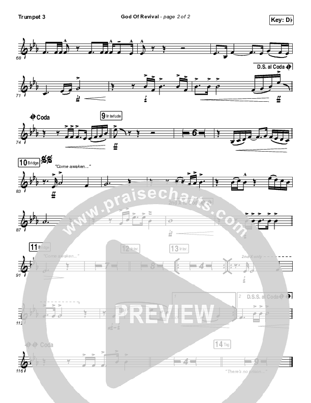 God Of Revival (Live) Trumpet 3 (Bethel Music)