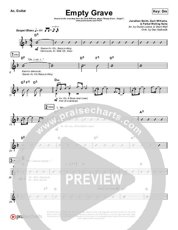 Empty Grave Rhythm Chart (Zach Williams)