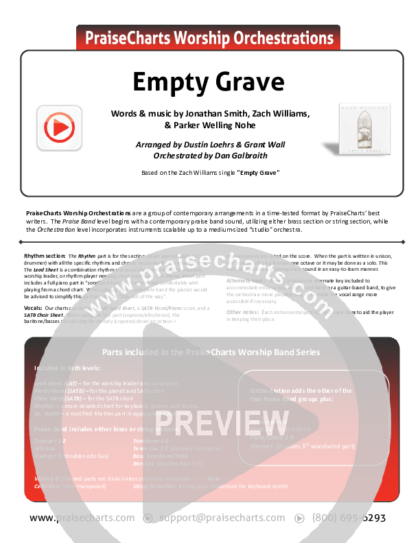 Empty Grave Cover Sheet (Zach Williams)