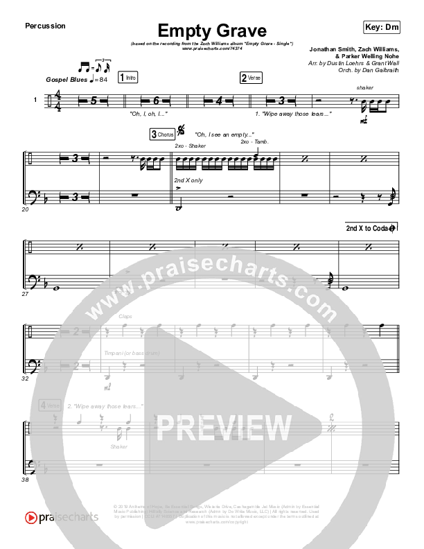 Empty Grave Percussion (Zach Williams)