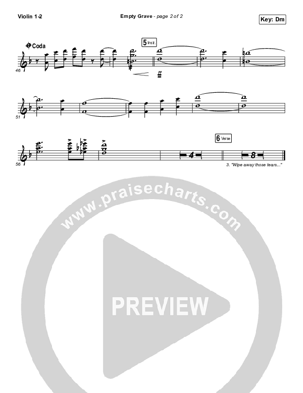 Empty Grave Violin 1/2 (Zach Williams)