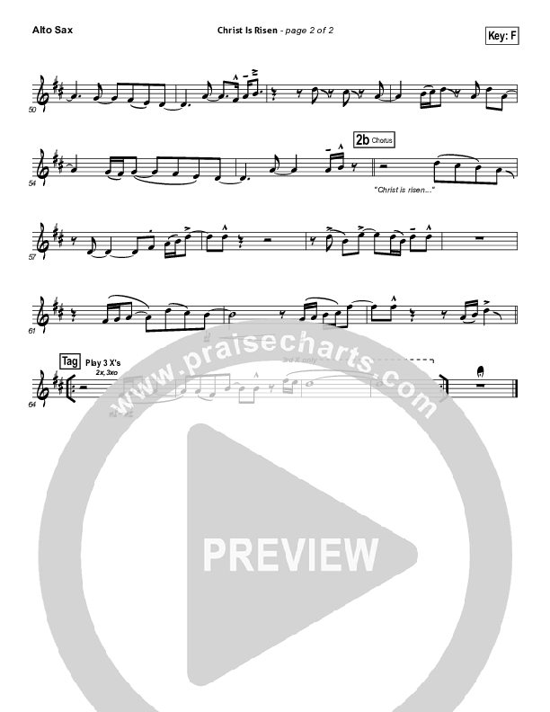 Christ Is Risen Alto Sax (Matt Maher)
