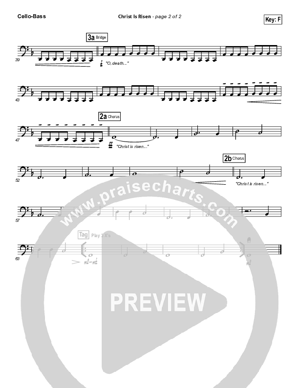 Christ Is Risen Cello/Bass (Matt Maher)