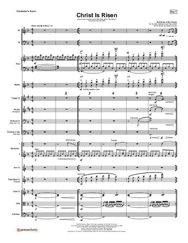 Christ Is Risen Conductor's Score (Matt Maher)
