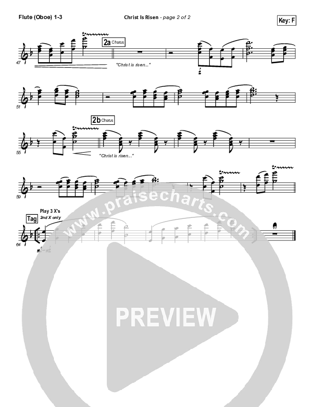 Christ Is Risen Flute/Oboe 1/2/3 (Matt Maher)