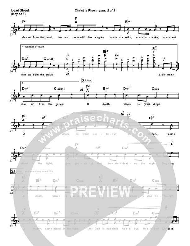 Christ Is Risen Lead Sheet (Melody) (Matt Maher)